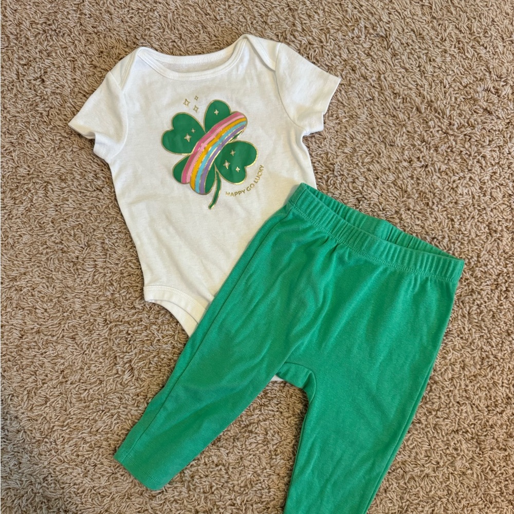 Jumping Beans baby girl onesie and leggings matching set